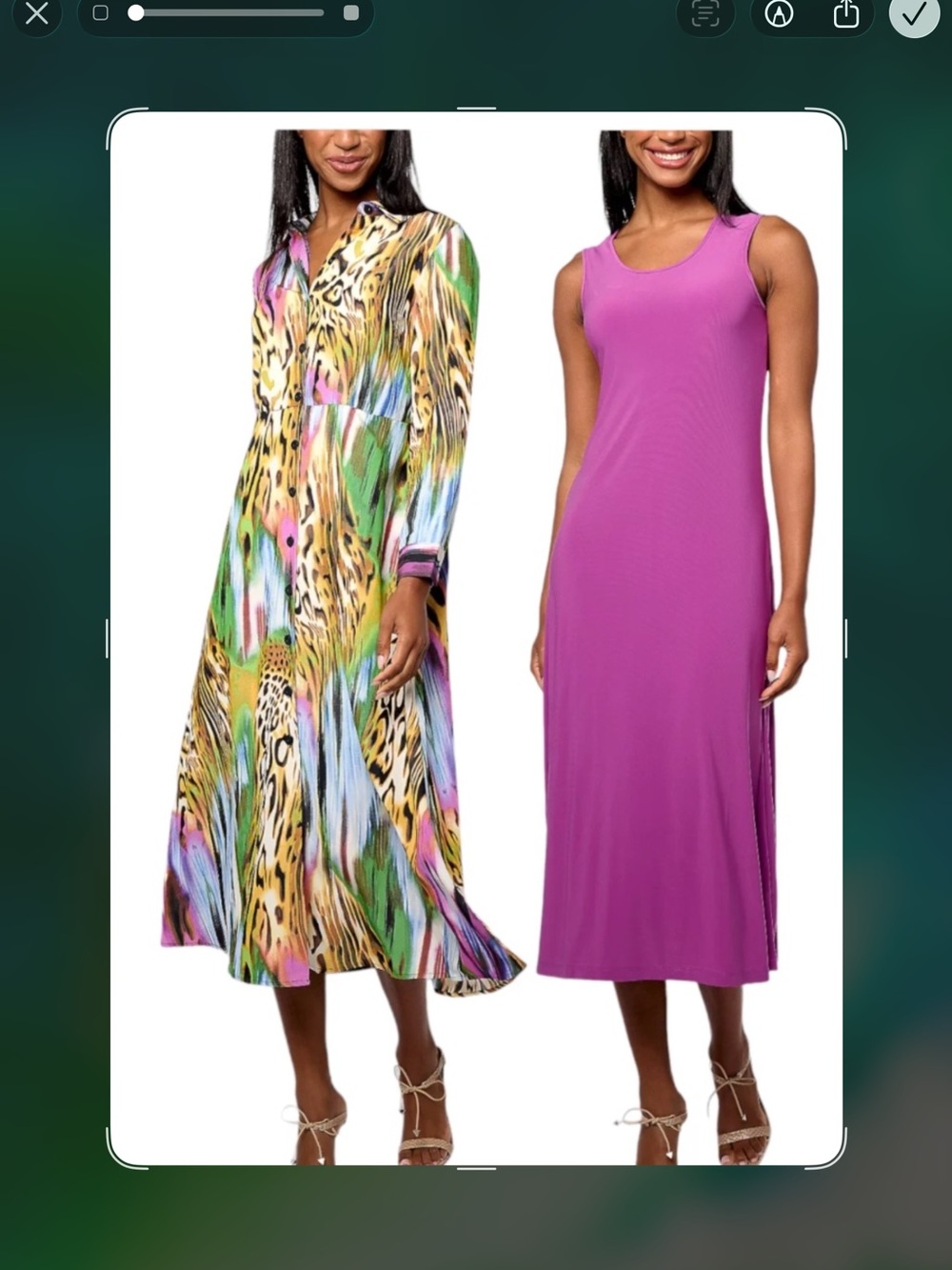Renee Goldstein Purple/Magenta  Dress with Multicolor Animal Print Duster